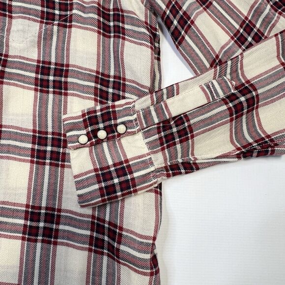G-Star RAW Shirt Boyfriend Fit Tacoma Check Plaid Snap Button Womens Size Medium - Picture 5 of 13